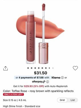 Anastasia Beverly Hills Toffee Rose Lip Gloss